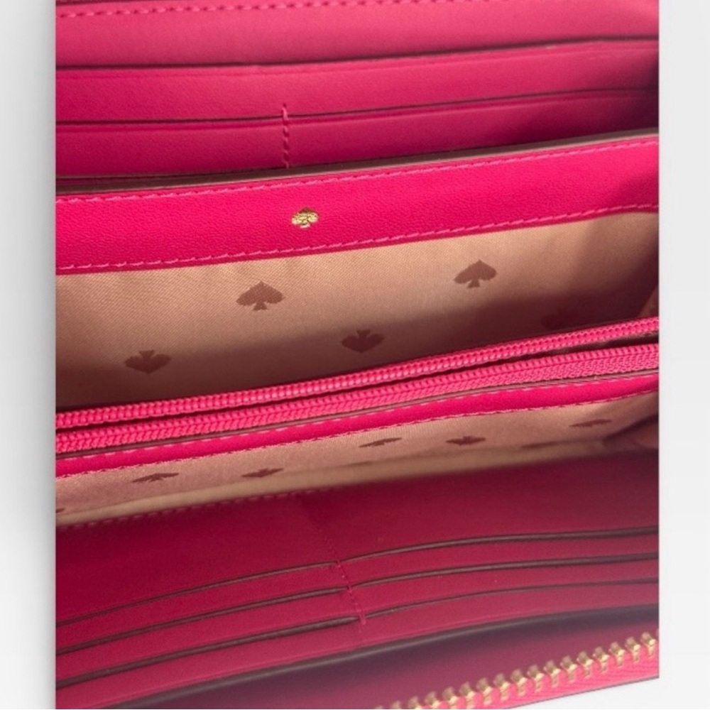 Kate Spade New York Pink Saffiano Leather Zip Around Wallet Continental - Picture 6 of 6